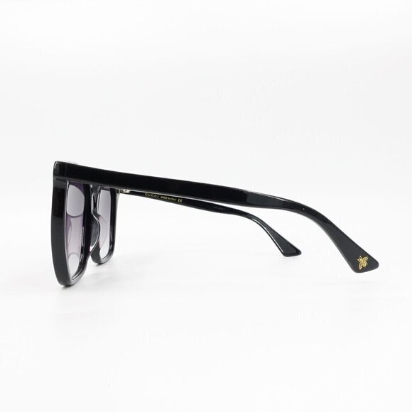 Gucci GG0022 Oversized Acetate Sunglasses Black Gray OS - Picture 14 of 16